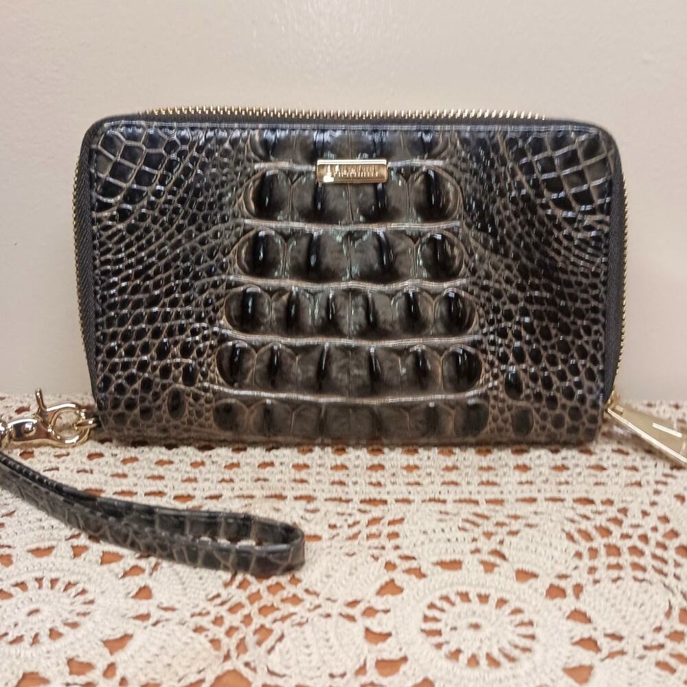 NWOT RARE Brahmin Zora Double Zip Leather Wallet/ Wristlet
